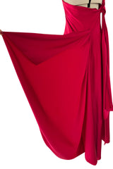 Gorgeous Pre-Fall 2010 Yves Saint Laurent by Stefano Pilati Red Bias Cut One Shoulder Dress