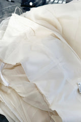 Dreamiest Spring 2008 Valentino Ivory Silk Organza Strapless Wedding Dress w Beaded Lace & Ruffle Skirt