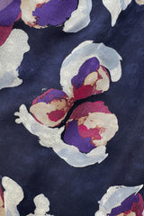 Cruise 2010 Chanel by Karl Lagerfeld Runway Look 33 Silk Chiffon Dress w Oversized Purple Floral Print