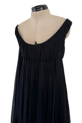 Extraordinary Fall 2008 Alexander McQueen 'The Girl Who Lived in the Tree' Black Silk Chiffon Trained Corset Dress