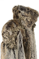 Incredible Fall 2001 Chloe by Stella McCartney Faux Fur Runway Look 1 Coat w Bead & Crsytal Detail