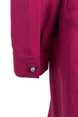 Chic Early 2000s Chloe Deep Burgundy Merlot Coloured Simple Silk Shift Dress w Ties