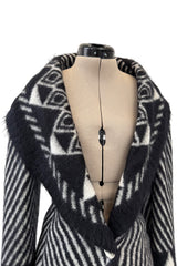 Exquisite & Rare Fall 1999 John Galliano Mohair Angora Printed Jacket Skirt Suit