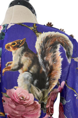 Well Documented Fall 2014 Dolce & Gabbana Runway Look 17 Woodland Creature Silk Chiffon Dress