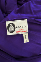 Late 1990s -Early 2000s Lanvin Draped Purple Jersey One Shoulder Dress