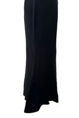 Dreamy 1990s Gianni Versace Couture Black Sculpted & Sleek Minimalist Dress w Front Cut Outs