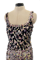 Dreamy Cruise 2006 Chanel by Karl Lagerfeld Weightless Blue Silk Tulle Dress w Iridescent Sequins