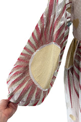 Spectacular Spring 2017 Sandra Mansour Metallic Sun & Heart Pale Pink Net Dress