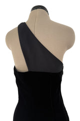 Wonderful Fall 2008 Giorgio Armani Runway Look 48 One Shoulder Velvet Dress w Wrap
