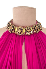 Gorgeous Pre-Fall 2011 Alexander McQueen by Sarah Burton Pink Silk Chiffon Dress w Jeweled Belt