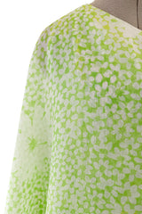 Dreamy Spring 1974 Lanvin by Jules-Francois Crahay Pale Green Floral Print One Shoulder Dress