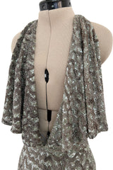 Incredible 2005 John Anthony Couture Runway Sample Hand Beaded & Sequin Plunge Dress