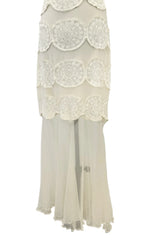 Prettiest Spring 2005 Christian Dior by John Galliano Knit & Silk Chiffon Ivory Dress