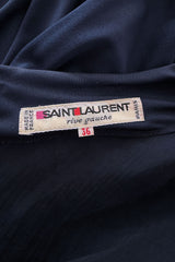 Iconic Spring 1985 Yves Saint Laurent Runway & Ad Campaign Plunge Dress w Jewel Clasp