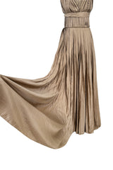 Fall 2009 Bottega Veneta by Tomas Maier Ad Campaign & Runway Muted Copper Silk Pleated Dress