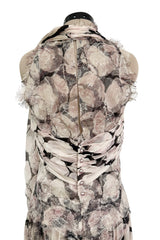 Dreamy Fall 2004 Chanel by Karl Lagerfeld Runway Look 13 & Ad Campaign Floral Lace & Chiffon Dress