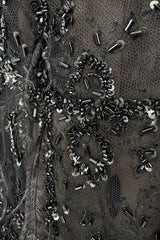 1990s Valentino Feather, Net & Sequin Micro Mini Cashmere Knit Dress