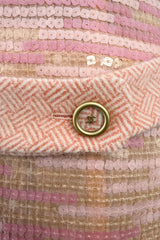 Chic Little Fall 2001 Chanel by Karl Lagerfeld Runway Pastel Pink Dress w Fully Sequin Front