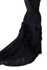 Fall 2005 Christian Dior by John Galliano Runway Look 51 Black Pleated Corset Dress