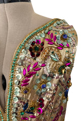 Incredible 1960s Malcolm Starr by Elinor Simmons Sequin Beaded Rhinestone Gold Dress