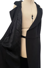 Iconic Spring 1998 Yves Saint Laurent Runway Wrap Tuxedo Dress w High Wrap Over Slit