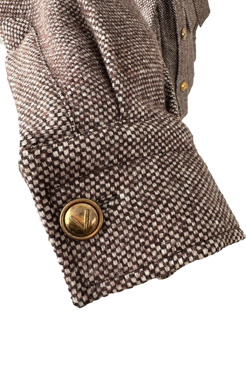 Best 1970s Valentino Four Pocket Tie Belt Jacket  w Tailored Shorts Set & Gold V Logo Buttons