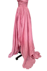 Gorgeous Pre-Fall 2012 Oscar de la Renta Runway Look 53 Soft Pink Silk Dress w Trained Skirt
