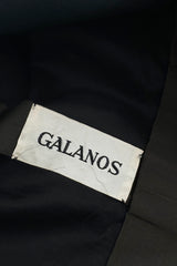 Elegant 1960s James Galanos Couture Black French Lace & Silk Cord Dress