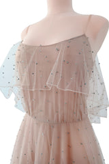 Fall 2016 Valentino by Pierpaolo Piccioli & Maria Grazia Chiuri Net Dress w Silver Sequin & Beads