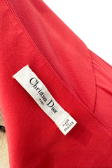Phenomenal Cruise 2011 Christian Dior by John Galliano Red Silk Chiffon Dress w Pleated Detailing