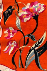 Documented Spring 1968 Emilio Pucci Pink Floral Screened Hooded Terrycloth Beach Cover Up or Dress