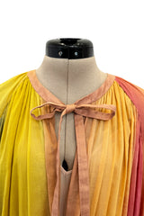Gorgeous Spring 2020 Christian Dior Sunset Striped Cotton Dress w Silk Chiffon Under Slip