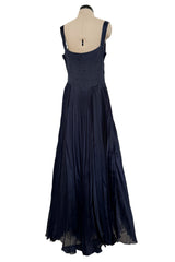 Spring 2000 Chanel by Karl Lagerfeld Haute Couture Runway Blue Organza Silk Dress & Jacket
