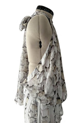 Dreamy Fall 2008 Ungaro by Esteban Cortazar Runway Look 18 Printed Chiffon Backless Halter Dress