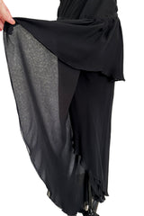 Important Spring 1979 Halston Couture Runway Black Silk Chiffon One Shoulder Wrap Dress