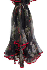 Prettiest Spring 2022 Valentino by Pierpaolo Piccioli Runway Look 88 Recreation of 1971 Dress in Floral Silk Chiffon