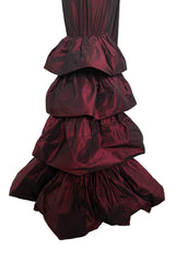 Gorgeous Fall 2005 Original Valentino Runway Look 67 Deep Oxblood Silk Dress w Tiered Ruffle Skirting