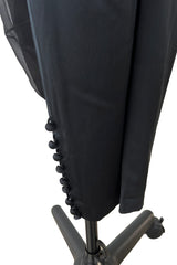 Incredible 1990s Chanel by Karl Lagerfeld Silk & Silk Chiffon Jumpsuit w Camellia Applique Overskirt