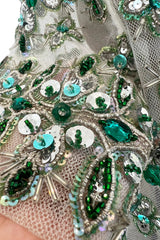 Extraordinary Unlabeled Net Pale Green Dress w Extensive Beading & Sequin Work