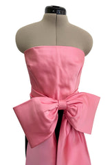 Gorgeous & Chic Fall 1984 Givenchy by Hubery de Givenchy Haute Couture Strapless Pink Silk & Black Velvet Dress