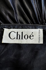 Prettiest Spring 1985 Chloe by Karl Lagerfeld Black Silk Organza Strapless Dress w Bow Detailing