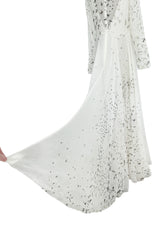 Spectacular Spring 2017 Valentino by Pierpaolo Piccioli Runway Look 52 Zandra Rhodes Print White Silk Chiffon Dress