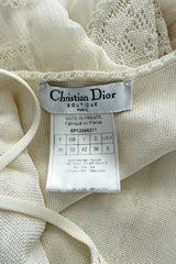 Prettiest Spring 2005 Christian Dior by John Galliano Knit & Silk Chiffon Ivory Dress