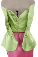 Yves Saint Laurent Spring 1985 Haute Couture Runway Pink & Mint Green Set