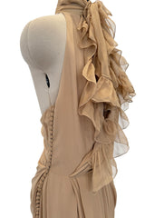 Incredible Fall 2010 Christian Dior by John Galliano Runway Look 30 Ruffle Front Silk Chiffon Dress