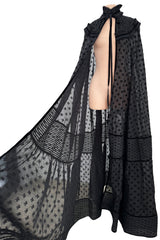 Fall 2017 Dsquared by Dean & Dan Runway High Neck Black Silk & Cotton Cape