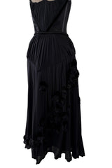 Fall 2005 Christian Dior by John Galliano Runway Look 51 Black Pleated Corset Dress