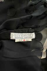 Chic Fall 1979 Givenchy by Hubert de Givenchy Runway Black Silk & Velvet with Inner Slip