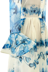 Pre-Fall 2020 Valentino by Pierpaolo Piccioli Runway Look 3 Blue & White Silk Organza Dress