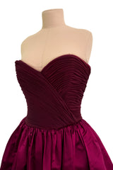 Dreamy Fall 1989 Oscar de la Renta Strapless Cashmere & Silk Dress w Matching Tassel Shawl